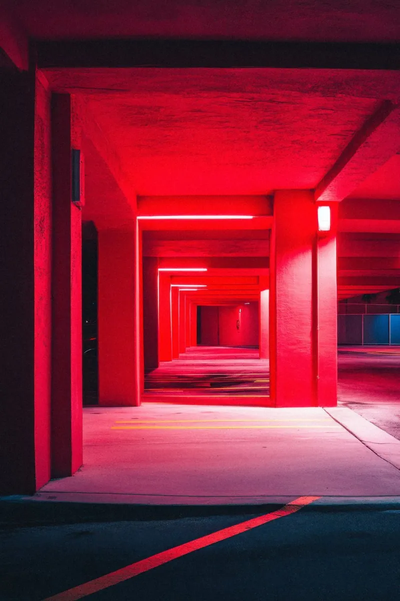 Rood perspectief: de ziel van Miami canvas met Baklijst van By Night