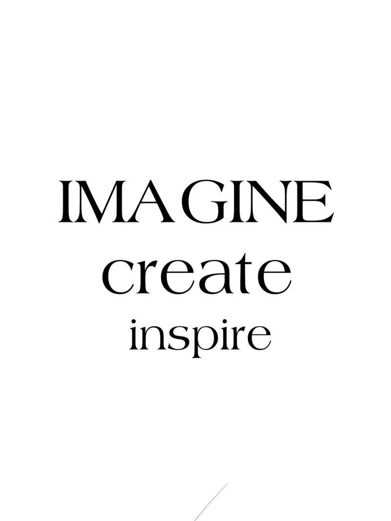 Imagine Create Inspire Simple Minimalist Typography canvas by YV TYPOGRAPHY