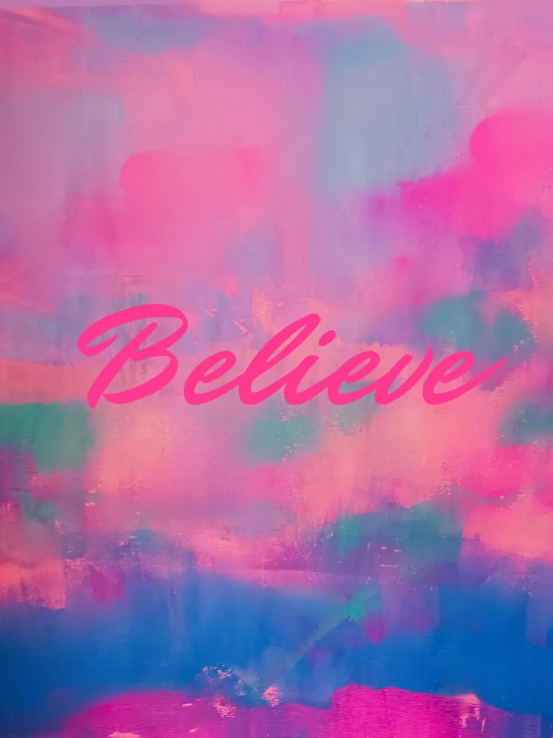 'Believe' Colorful Abstract Print canvas by FABOArt