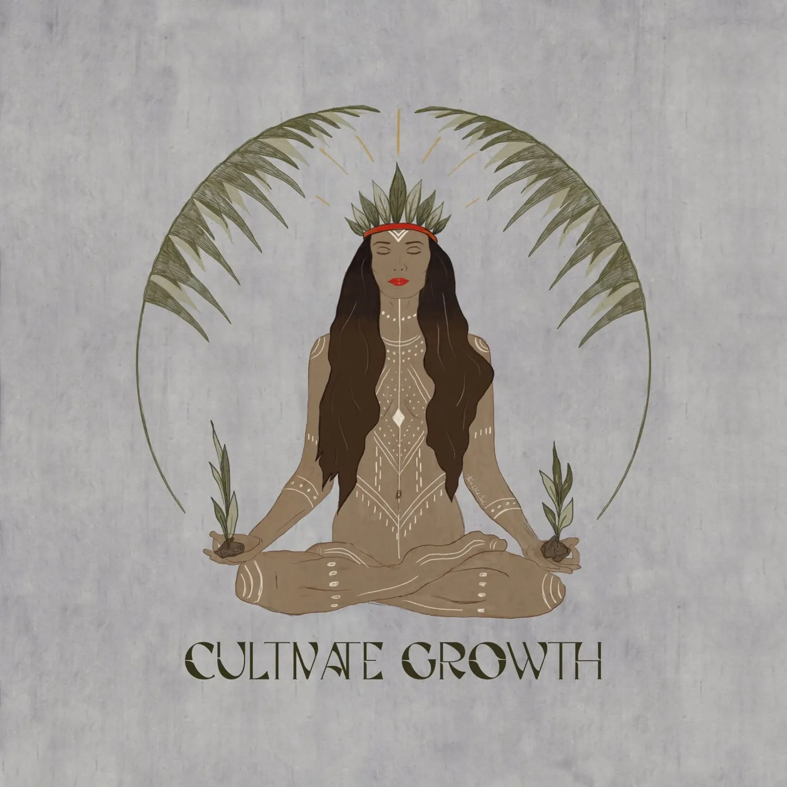 Coltivare la crescita - Dea tribale boho per gli amanti delle piante poster da This Wild Soul - Illustration