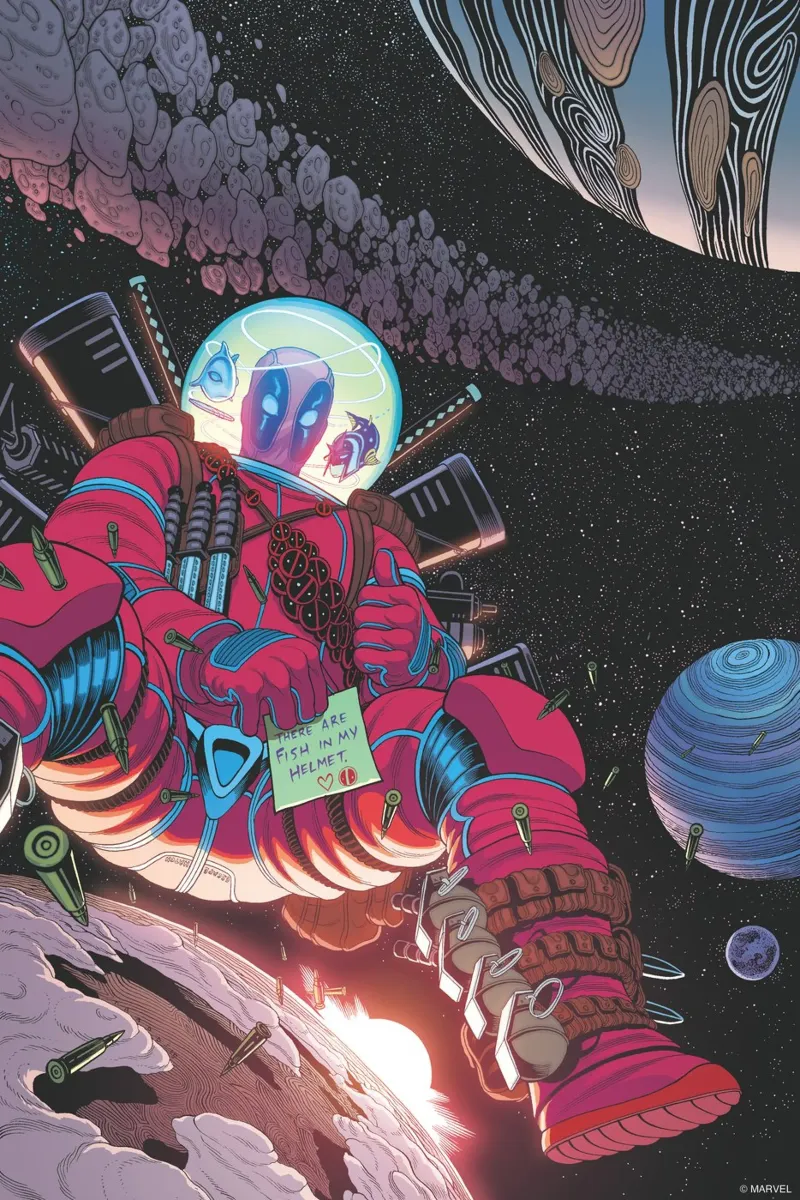 Deadpool – Verloren im Weltraum poster con telaio in legno da MARVEL Designs by JUNIQE