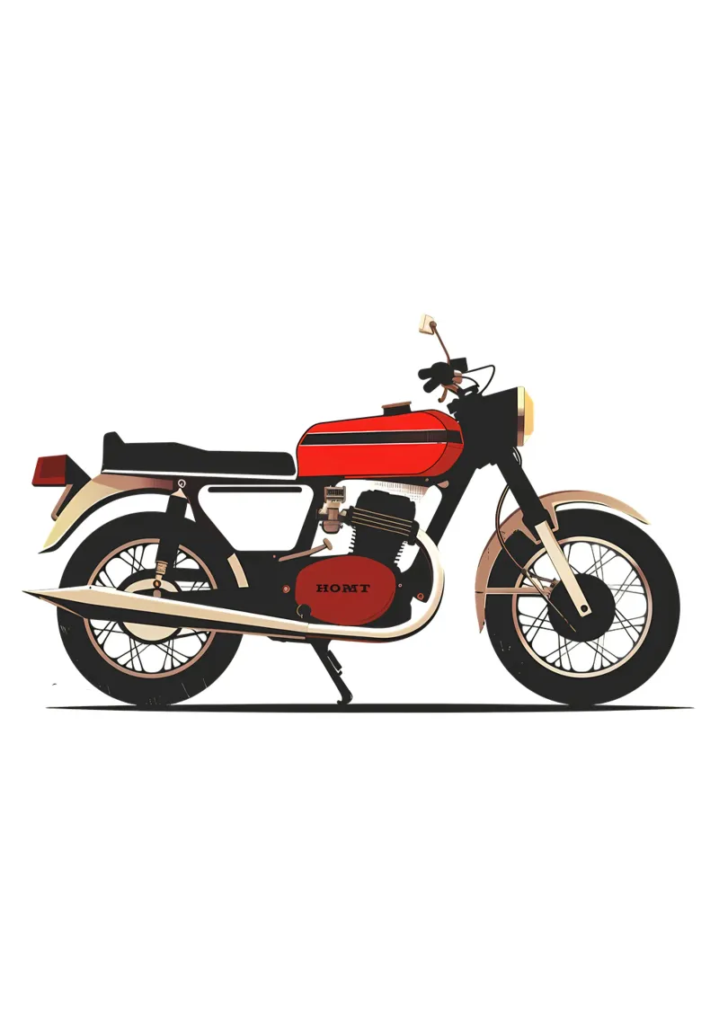 Moto Touring retrò di tendenza ora poster con telaio in alluminio da Urban Life