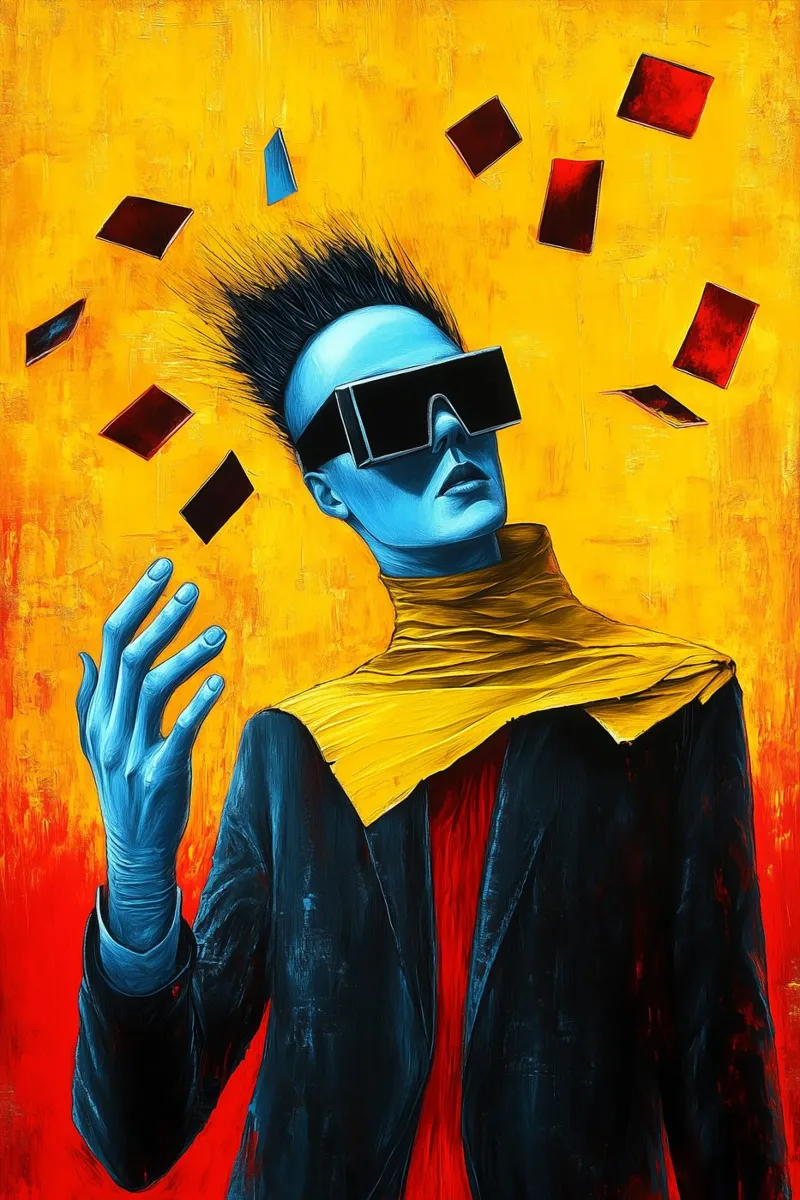 Pensieri fluttuanti nella tempesta di fuoco della visione del futuro poster con telaio in plastica da melipo-art