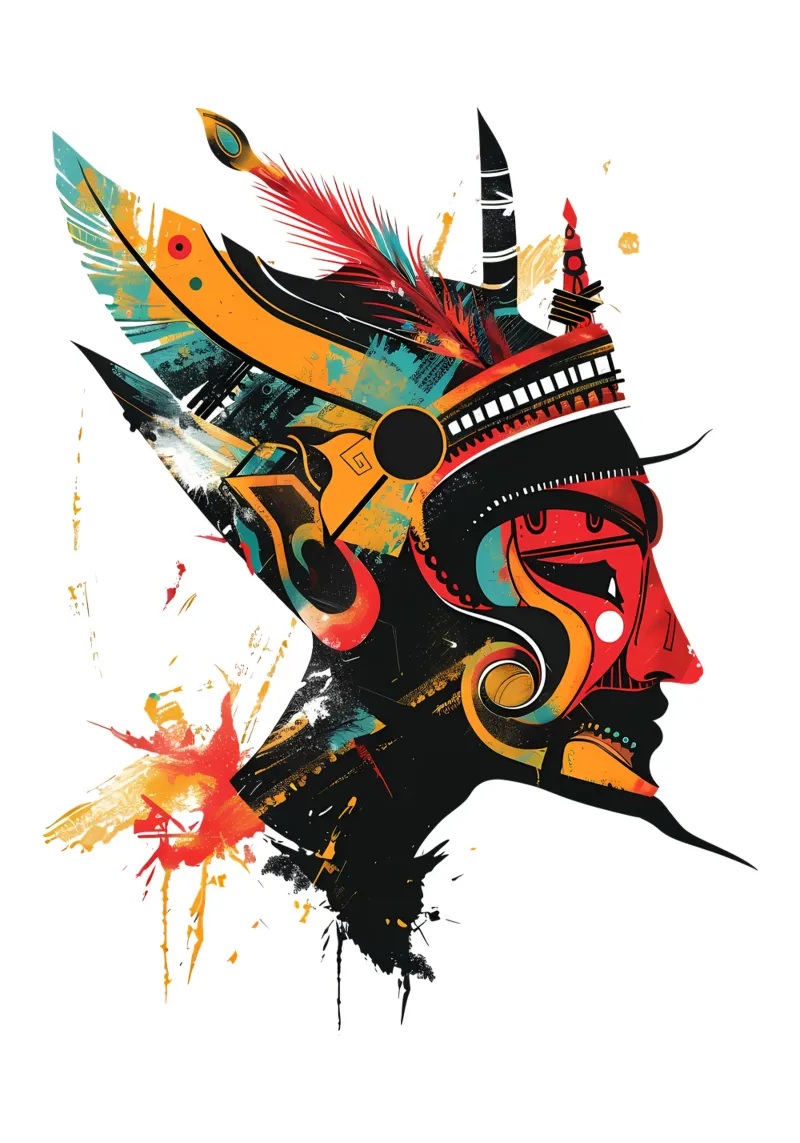 Wayang Abstracte Gezichtskunst Nu Trending canvas van Urban Life