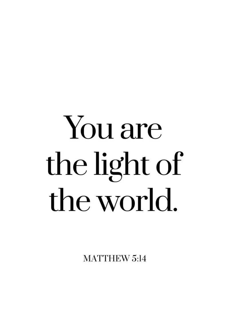 You are the light of the world quote poster by Paigaam Studio