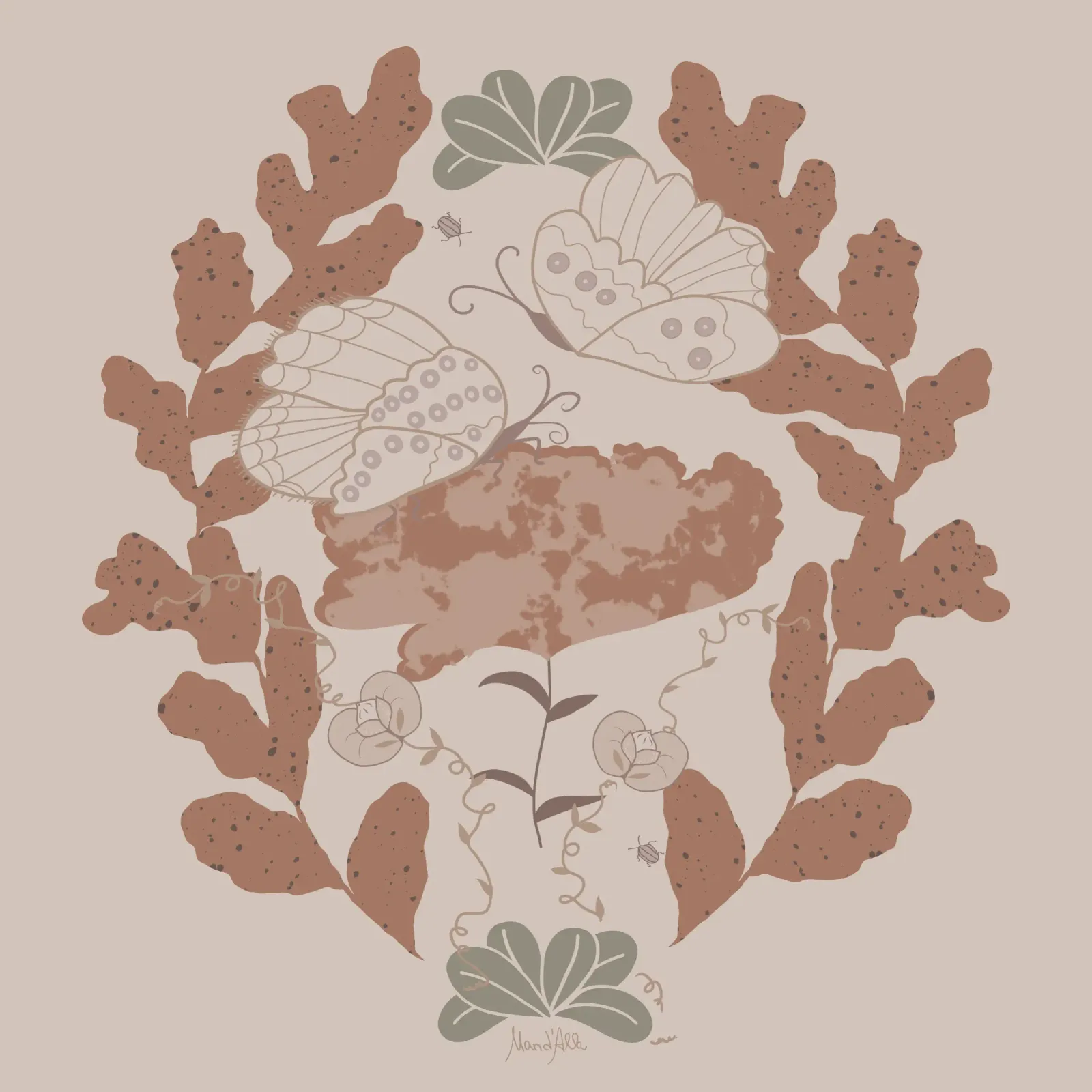 Hovering over a nectar Backlit Folie von Mandalla Pattern