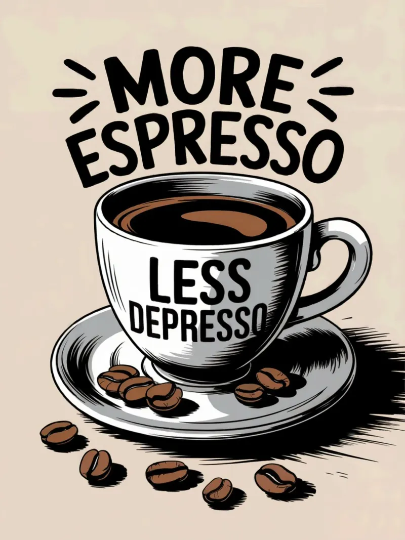 More Espresso Less Depresso plexiglass da logic