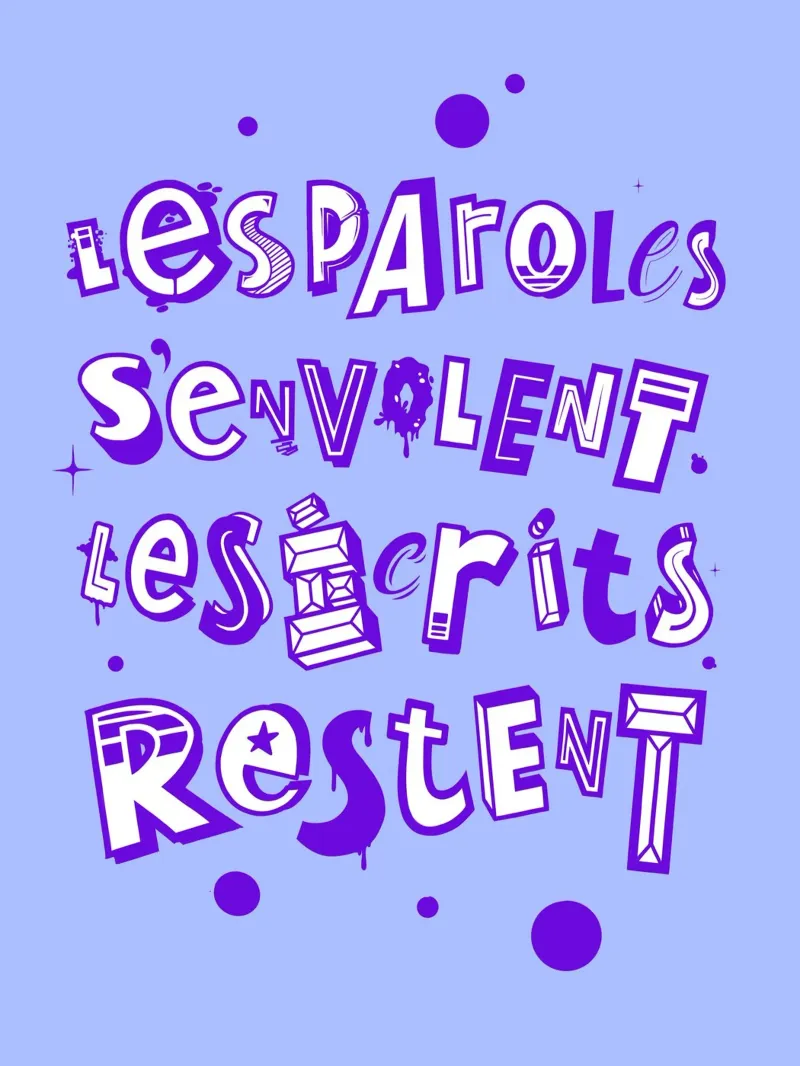 Les paroles s'envolent les écrits restent pellicola backlit da Glettering