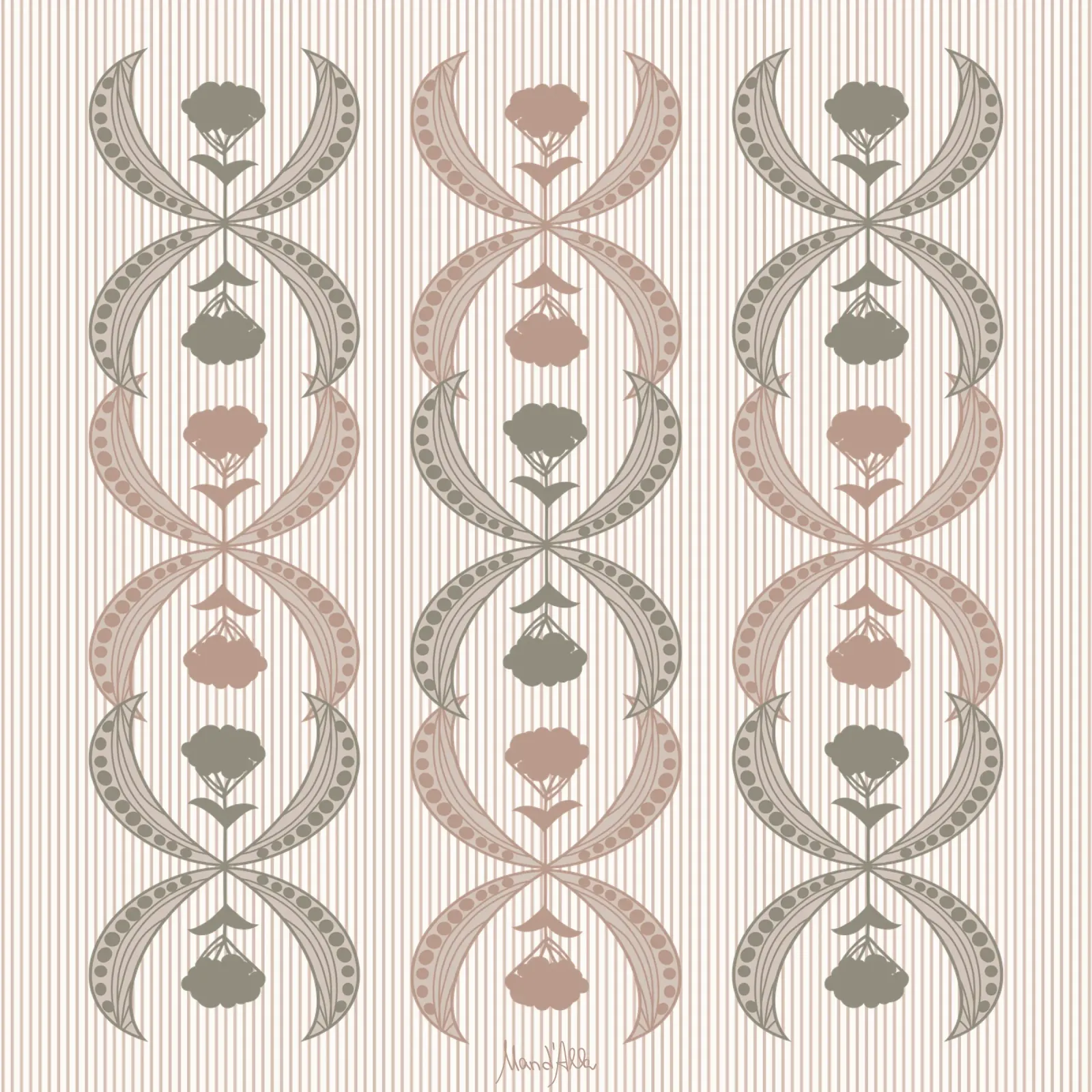 Meeting halfway poster con telaio in alluminio da Mandalla Pattern