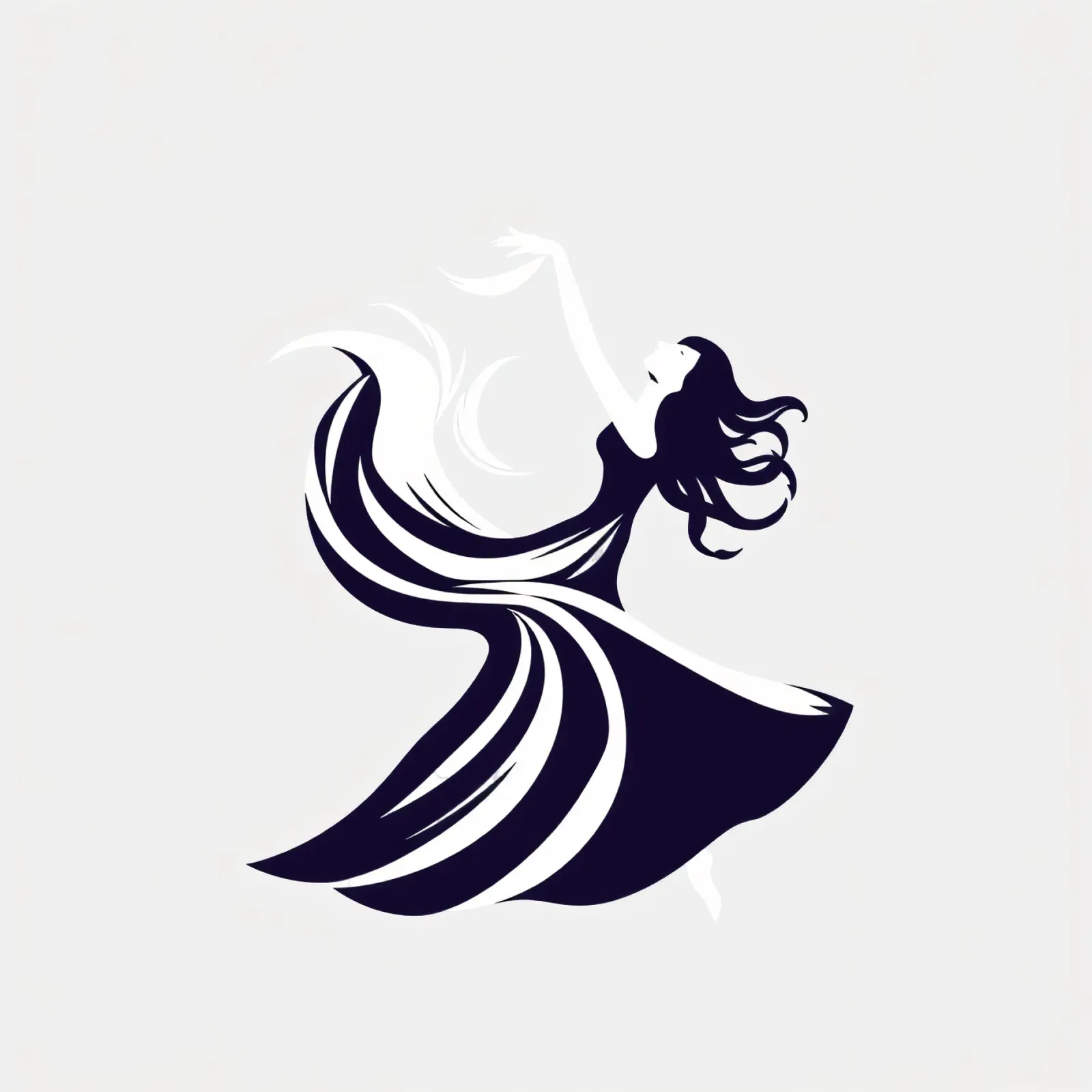 Elegante Tänzerin in fließendem Kleid tanzt Hahnemühle von DesignDoodle