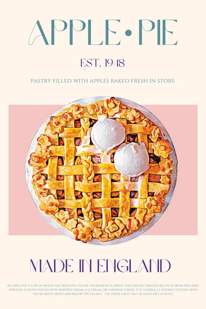Apple Pie Print Poster von KOKRPrints