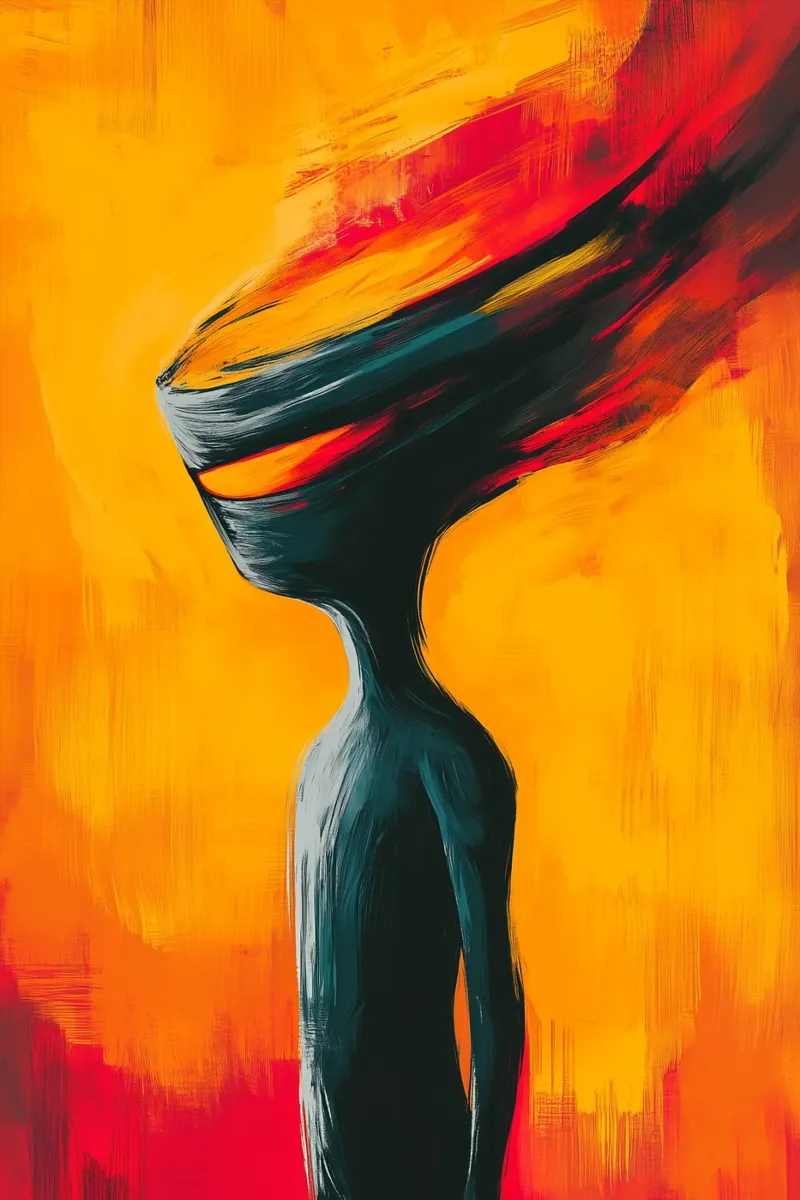 Flaming thoughts in the infinity of being canvas by melipo-art