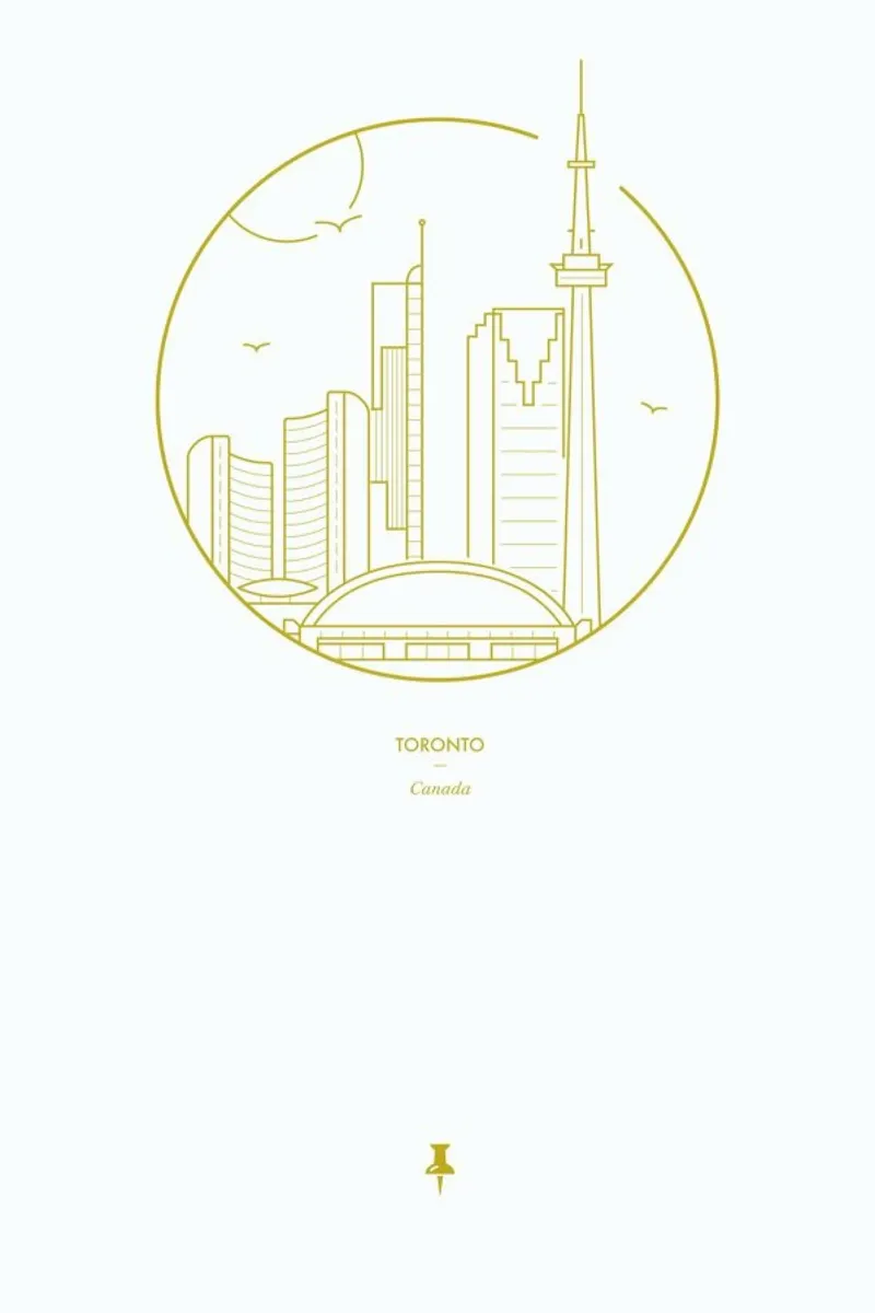 Toronto poster con telaio in legno da Dean Smith