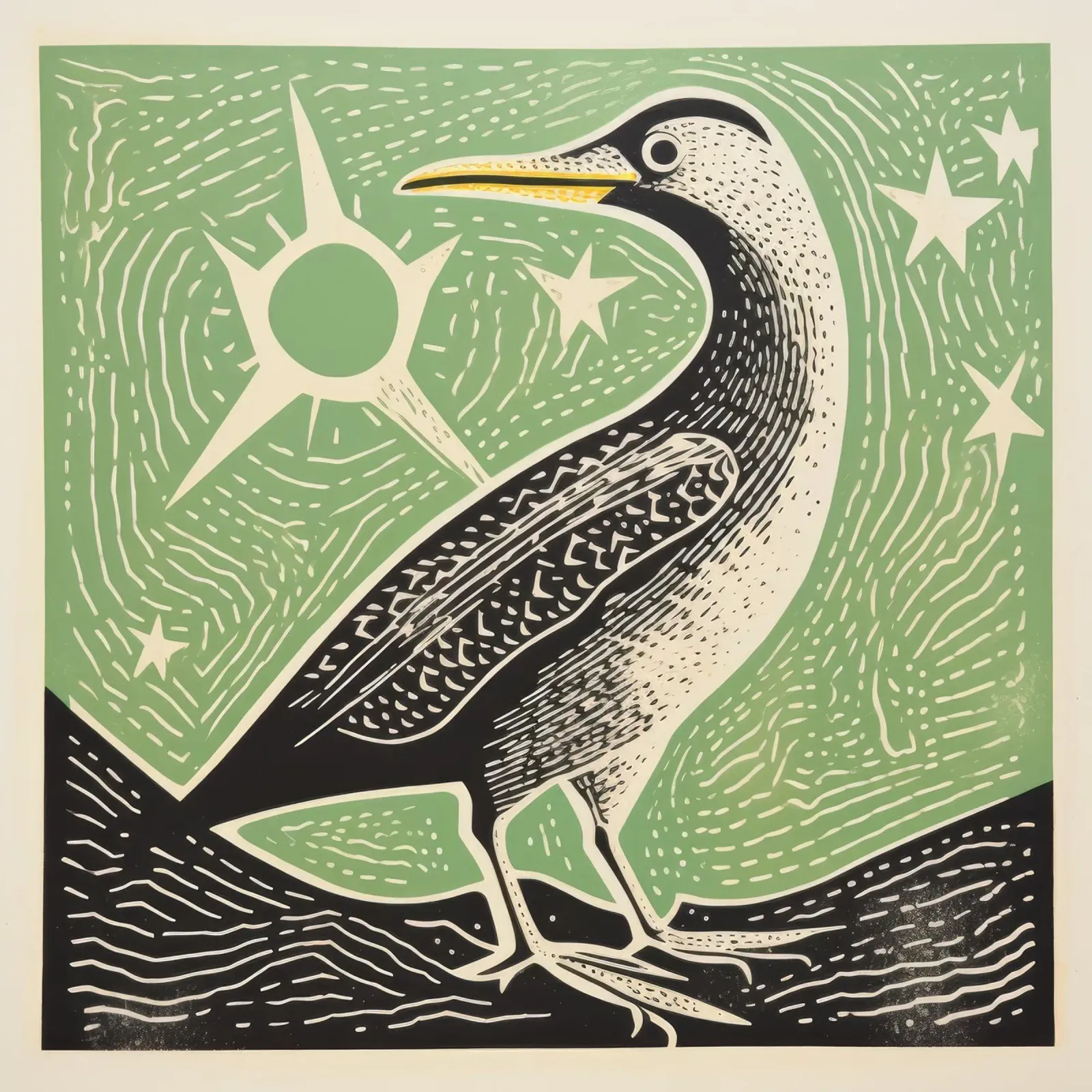 Grüner Albatros 1 Leinwand von Minimal Animal Art