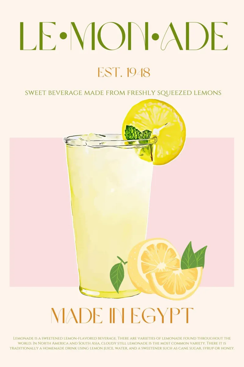 Lemonade Print canvas by KOKRPrints