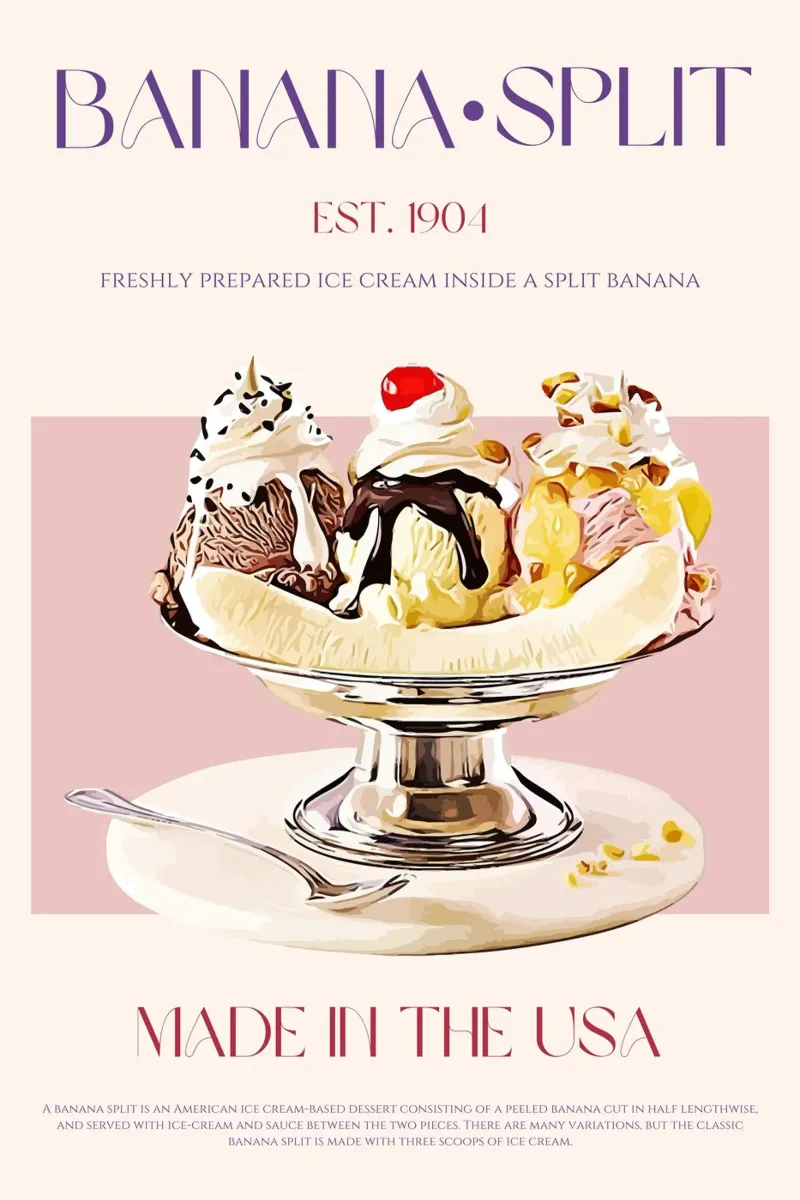 Banana Split Print canvas by KOKRPrints