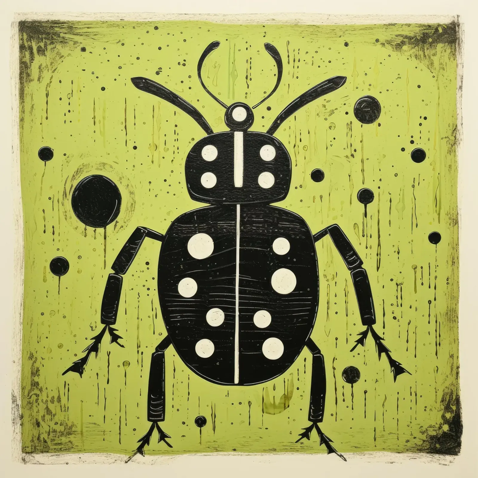 Green Ant 3 canvas by Minimal Animal Art