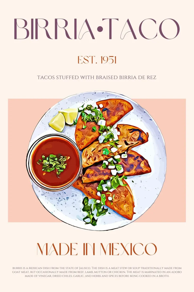 Birria Taco Print poster da KOKRPrints