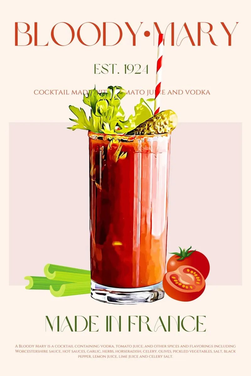 Bloody Mary Cocktail Print hahnemühle by KOKRPrints