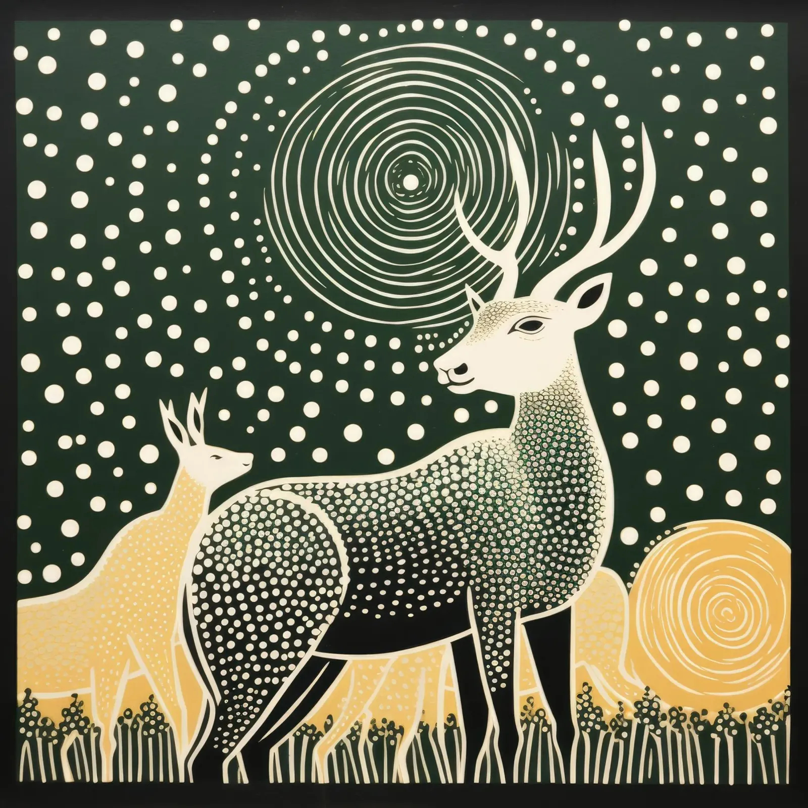 Antilope verde 2 pellicola backlit da Minimal Animal Art