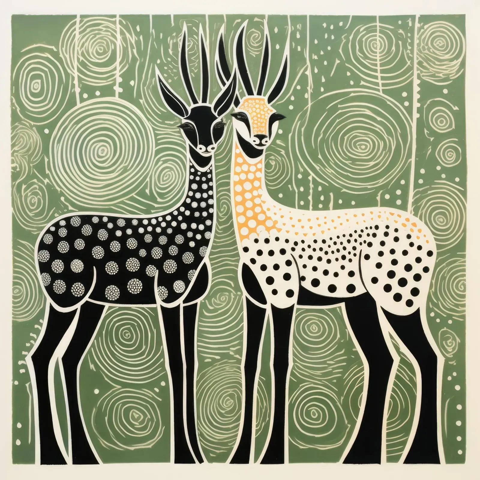 Antilope verde 3 pellicola backlit da Minimal Animal Art