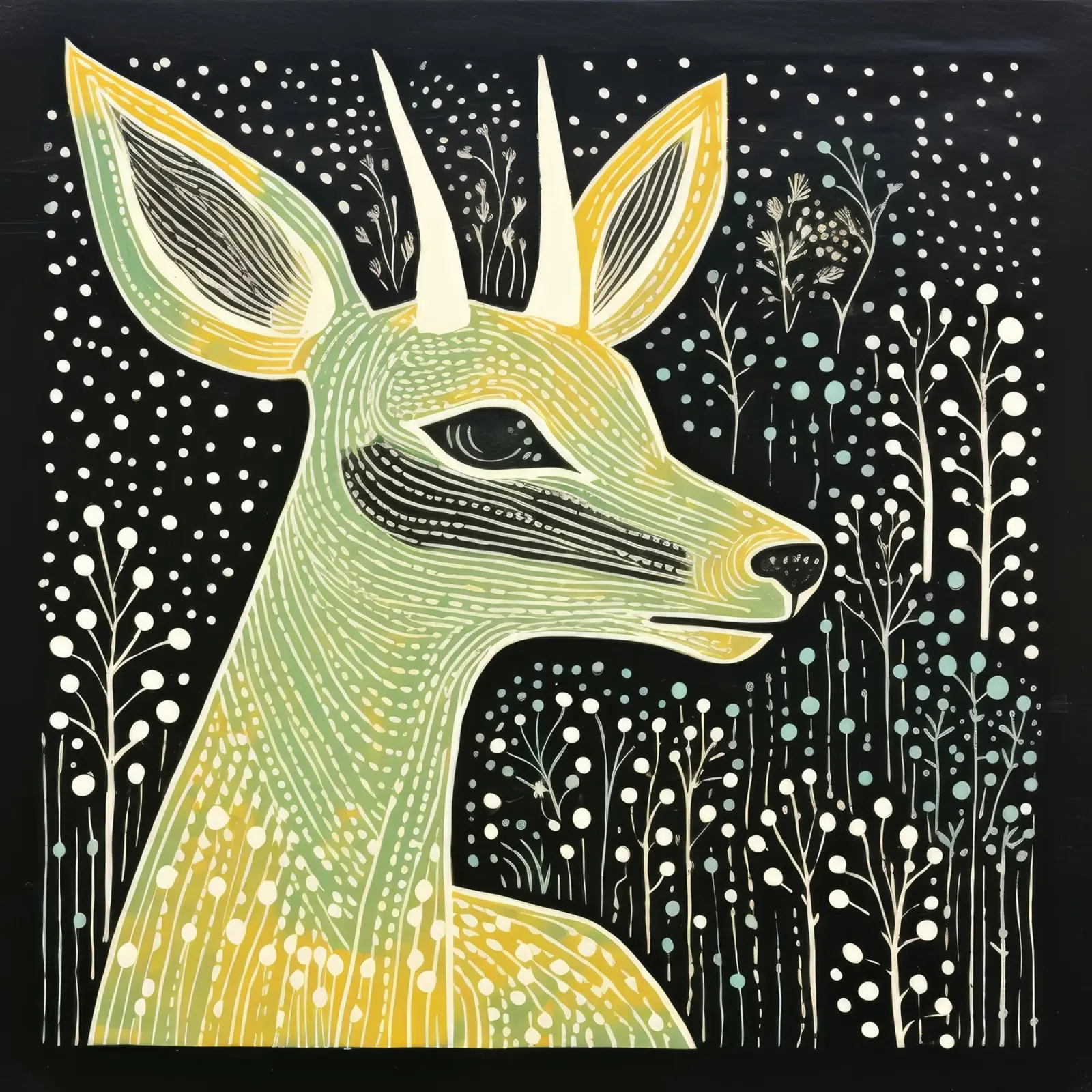 Antilope verde 4 pellicola backlit da Minimal Animal Art