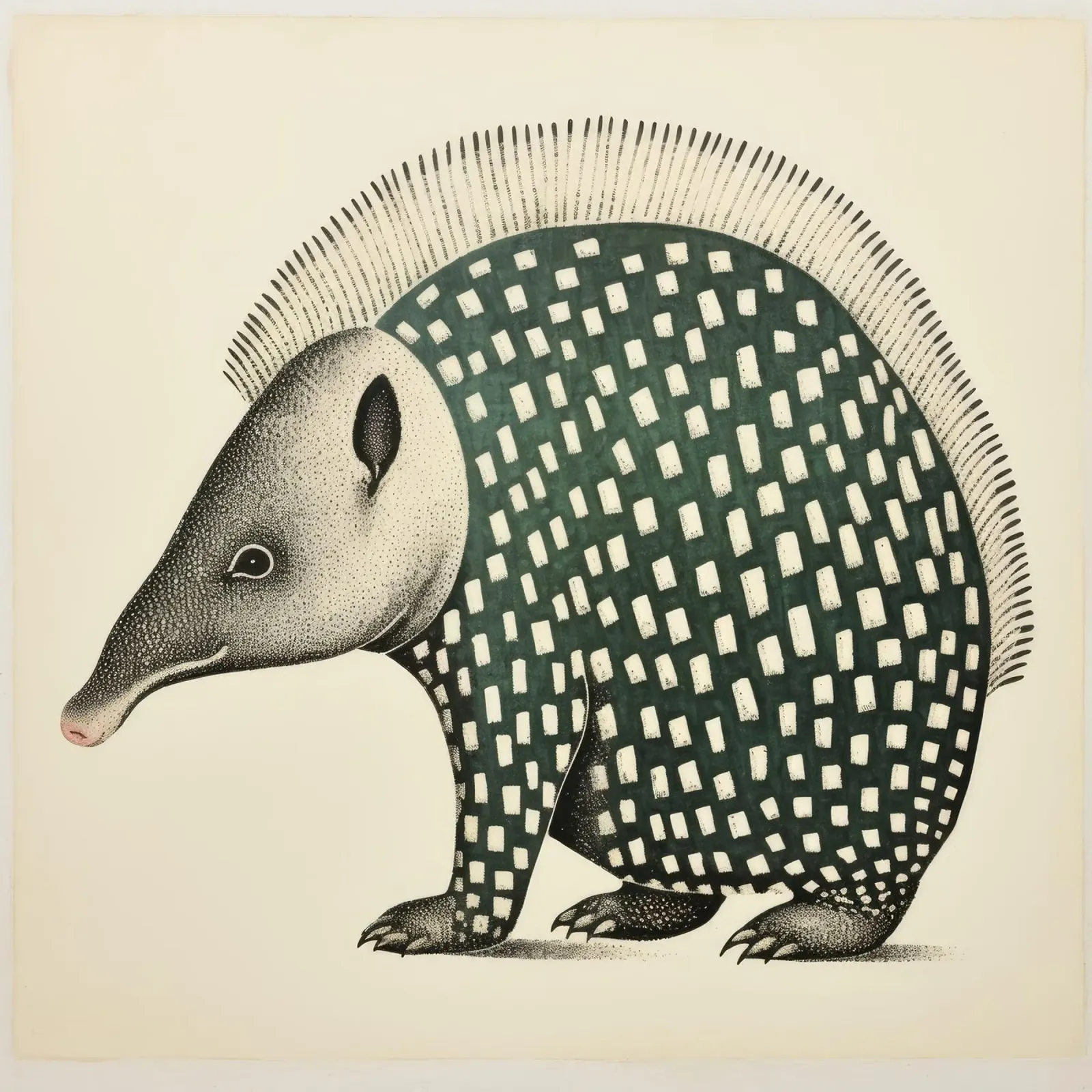 Armadillo verde 1 pellicola backlit da Minimal Animal Art