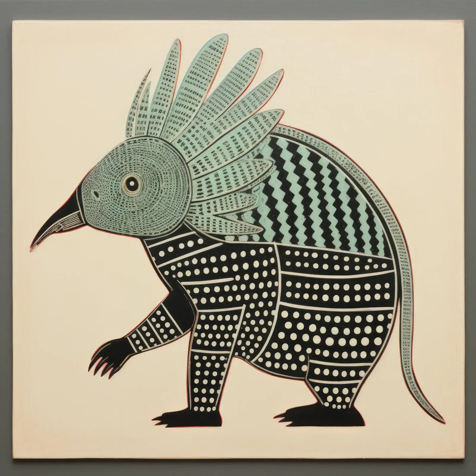 Armadillo verde 4 pellicola backlit da Minimal Animal Art