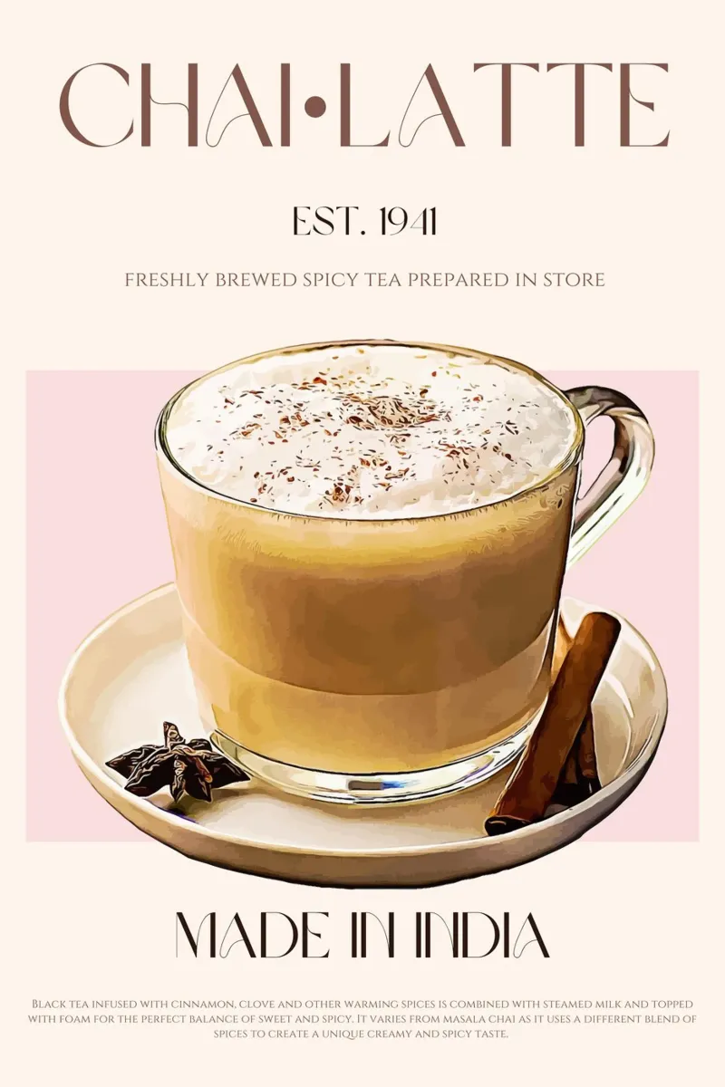 Chai Latte Print canvas by KOKRPrints