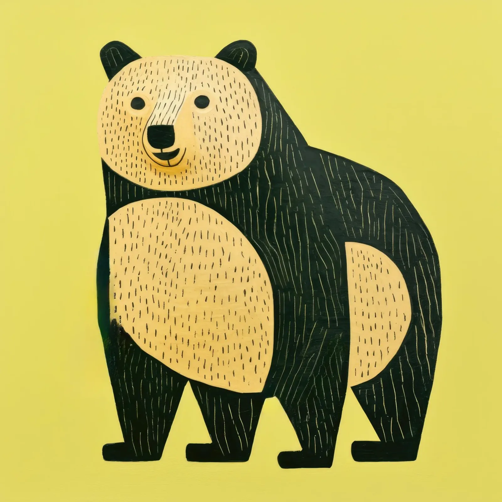 Orso verde 1 pellicola backlit da Minimal Animal Art