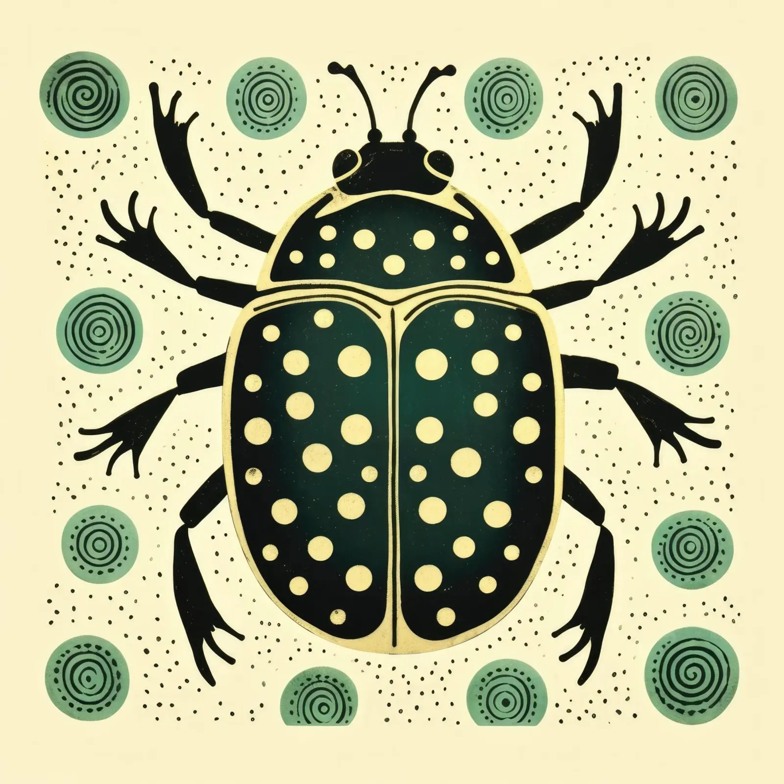 Grüner Käfer 1 Hahnemühle von Minimal Animal Art