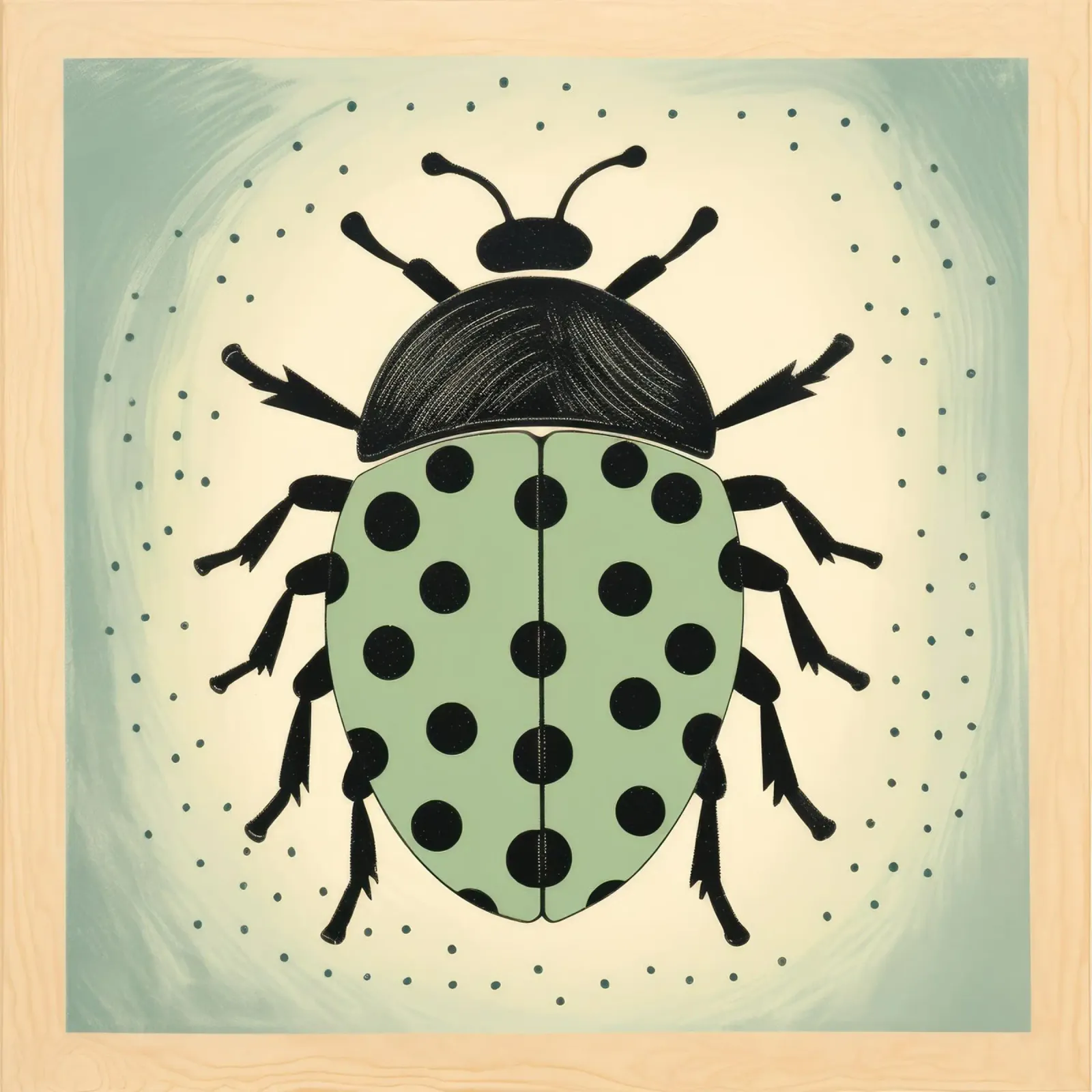 Grüner Käfer 2 Hahnemühle von Minimal Animal Art