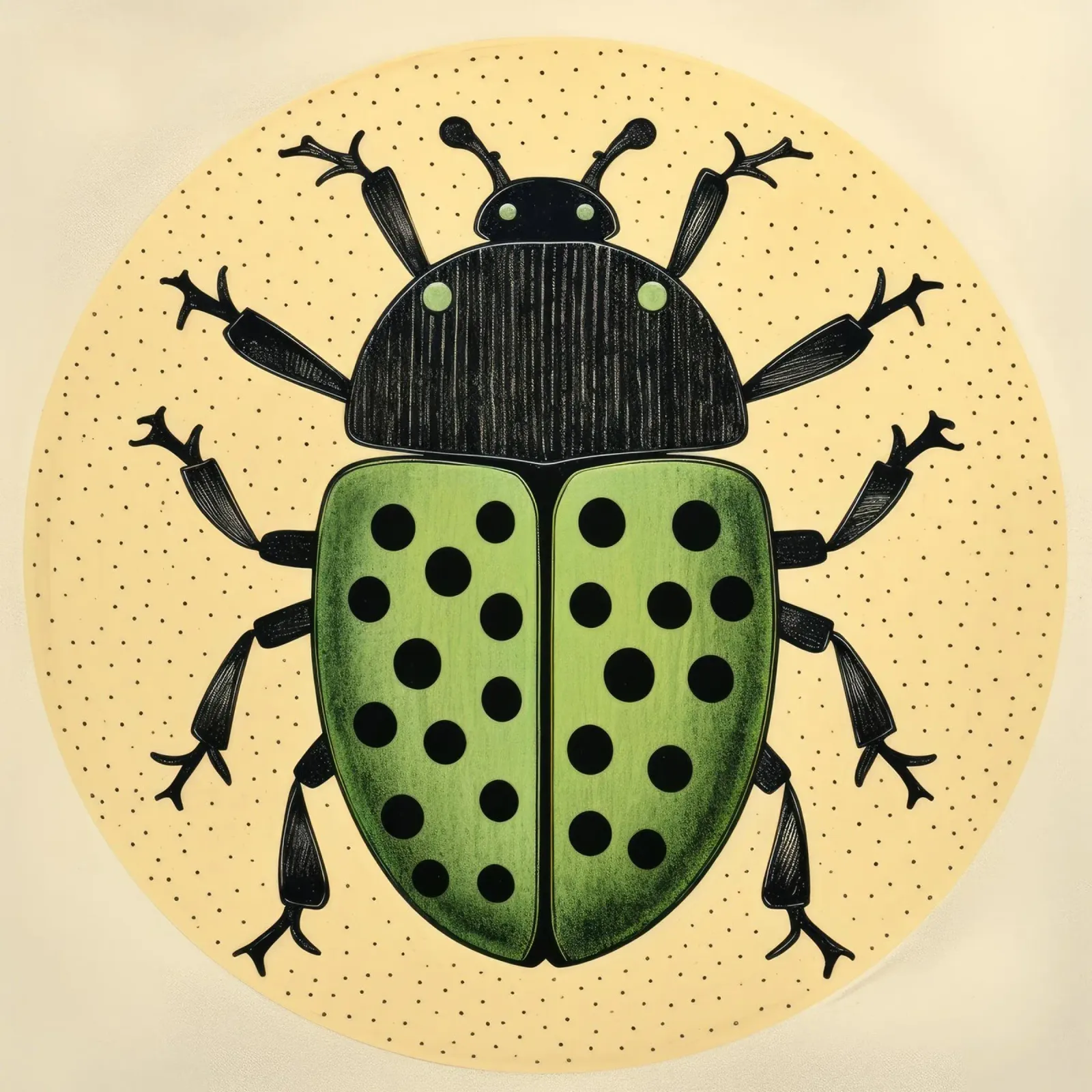 Maggiolino verde 3 pellicola backlit da Minimal Animal Art