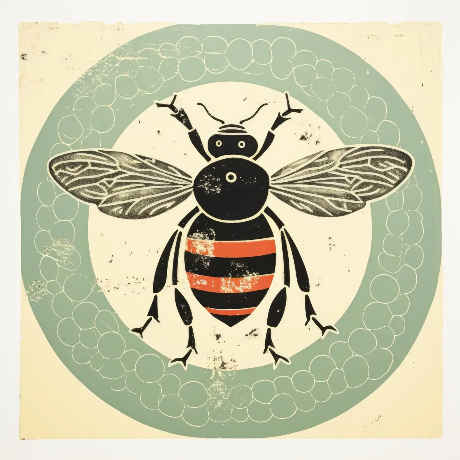 Ape verde Bumblebee 1 pellicola backlit da Minimal Animal Art
