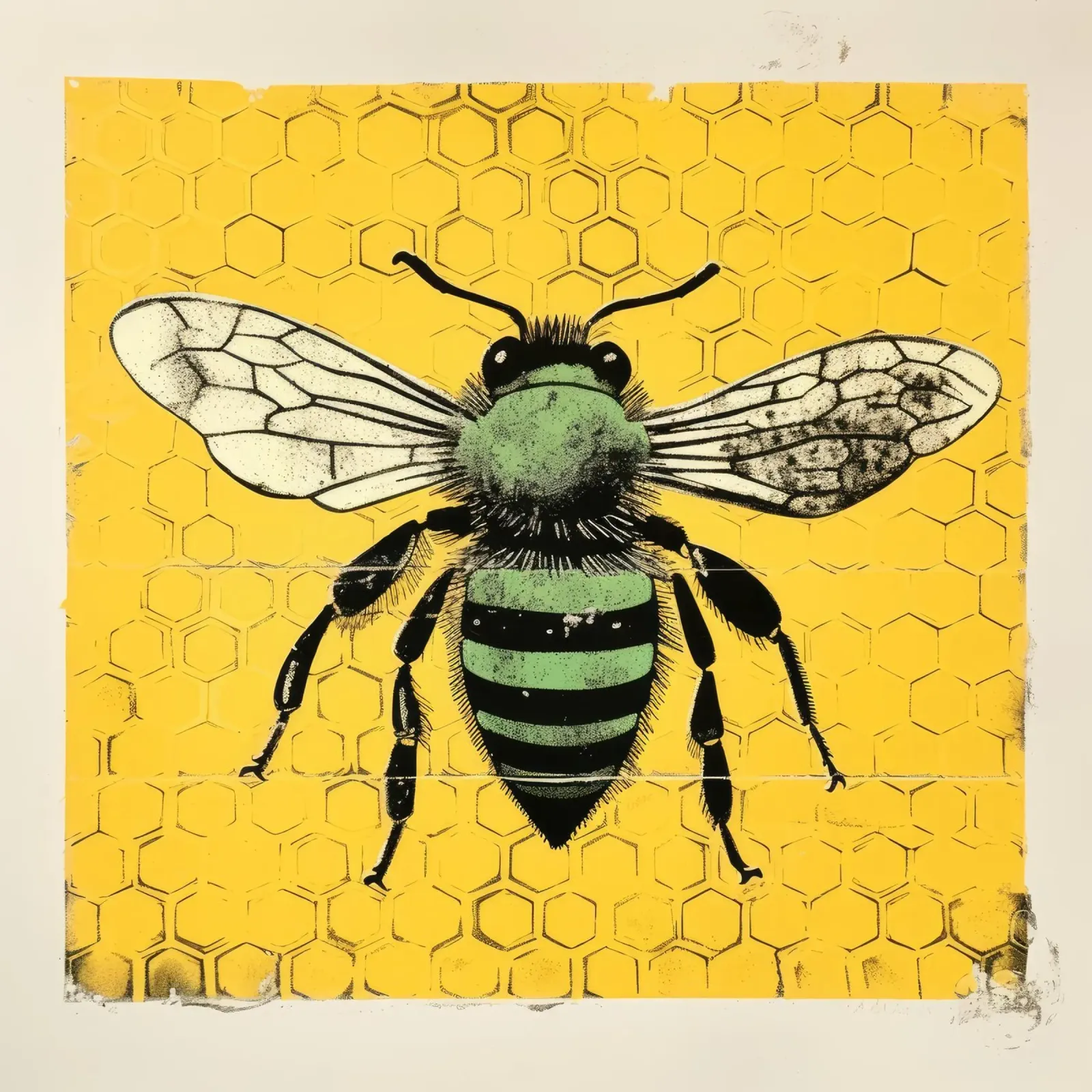 Ape verde Honeybee 1 pellicola backlit da Minimal Animal Art