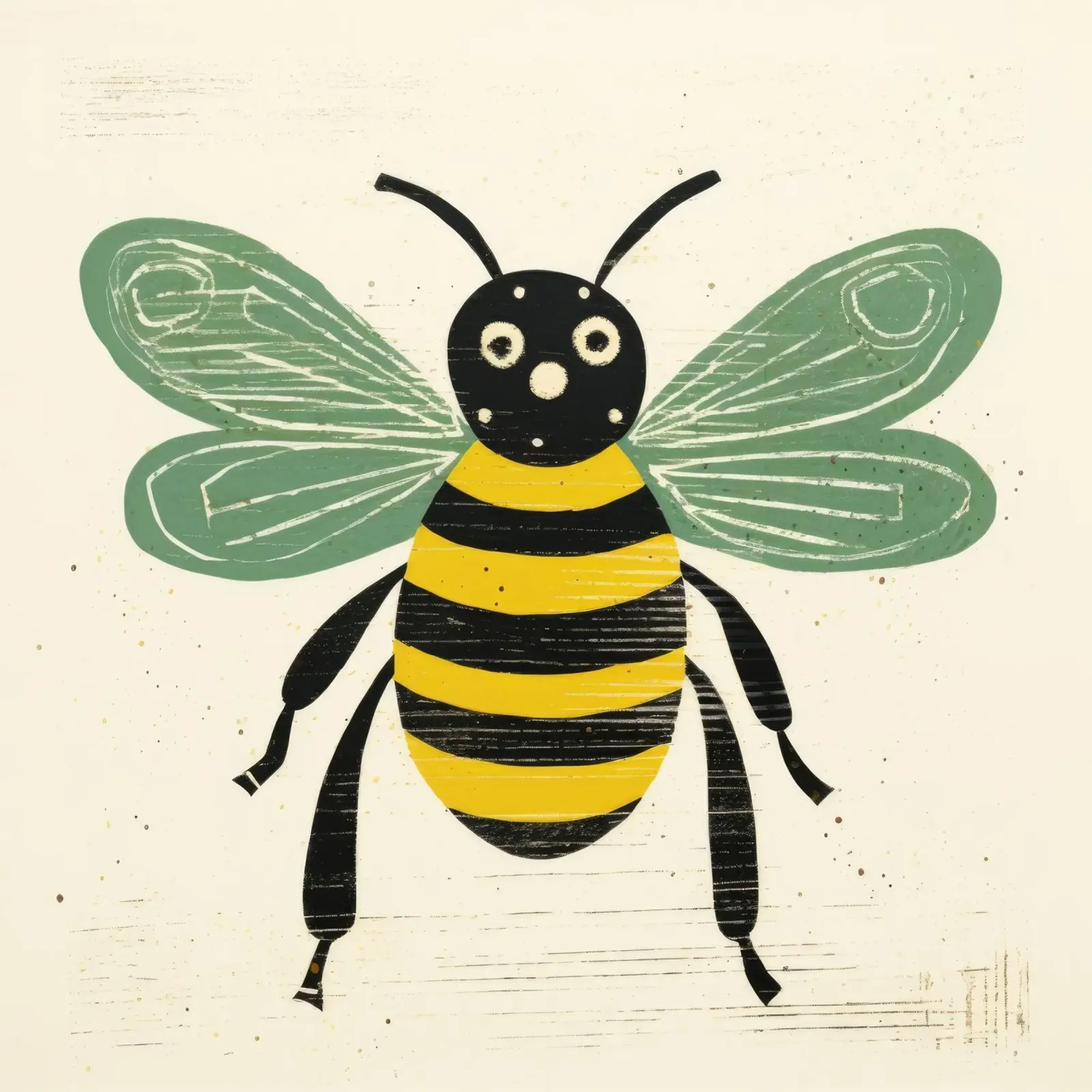 Ape verde Honeybee 3 carta hahnemühle da Minimal Animal Art
