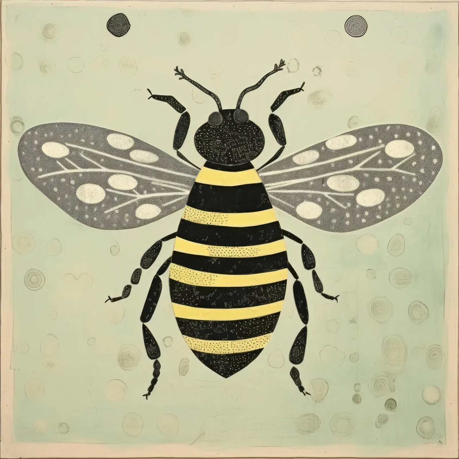 Ape verde Honeybee 4 pellicola backlit da Minimal Animal Art