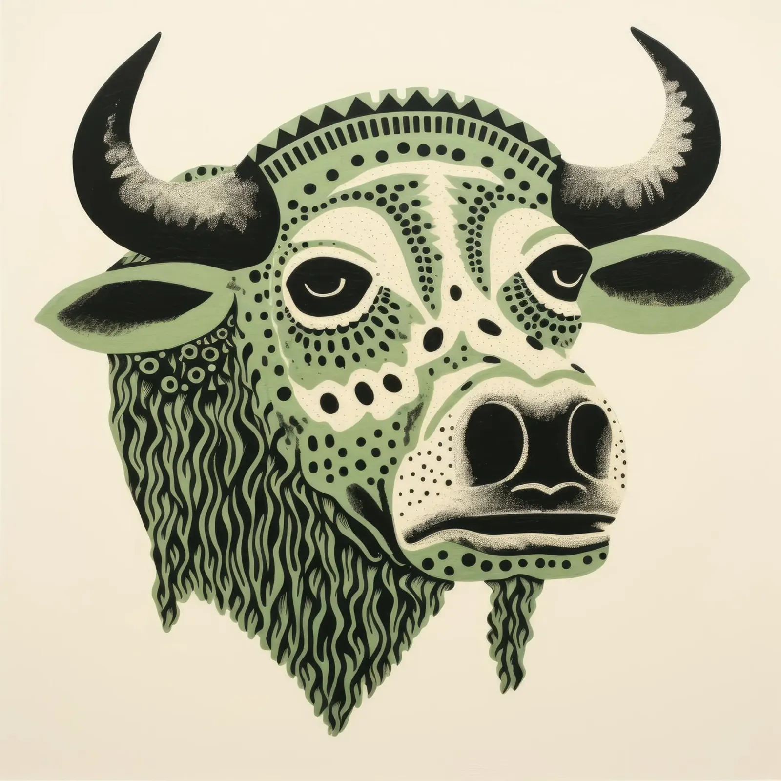 Bufalo verde 2 pellicola backlit da Minimal Animal Art