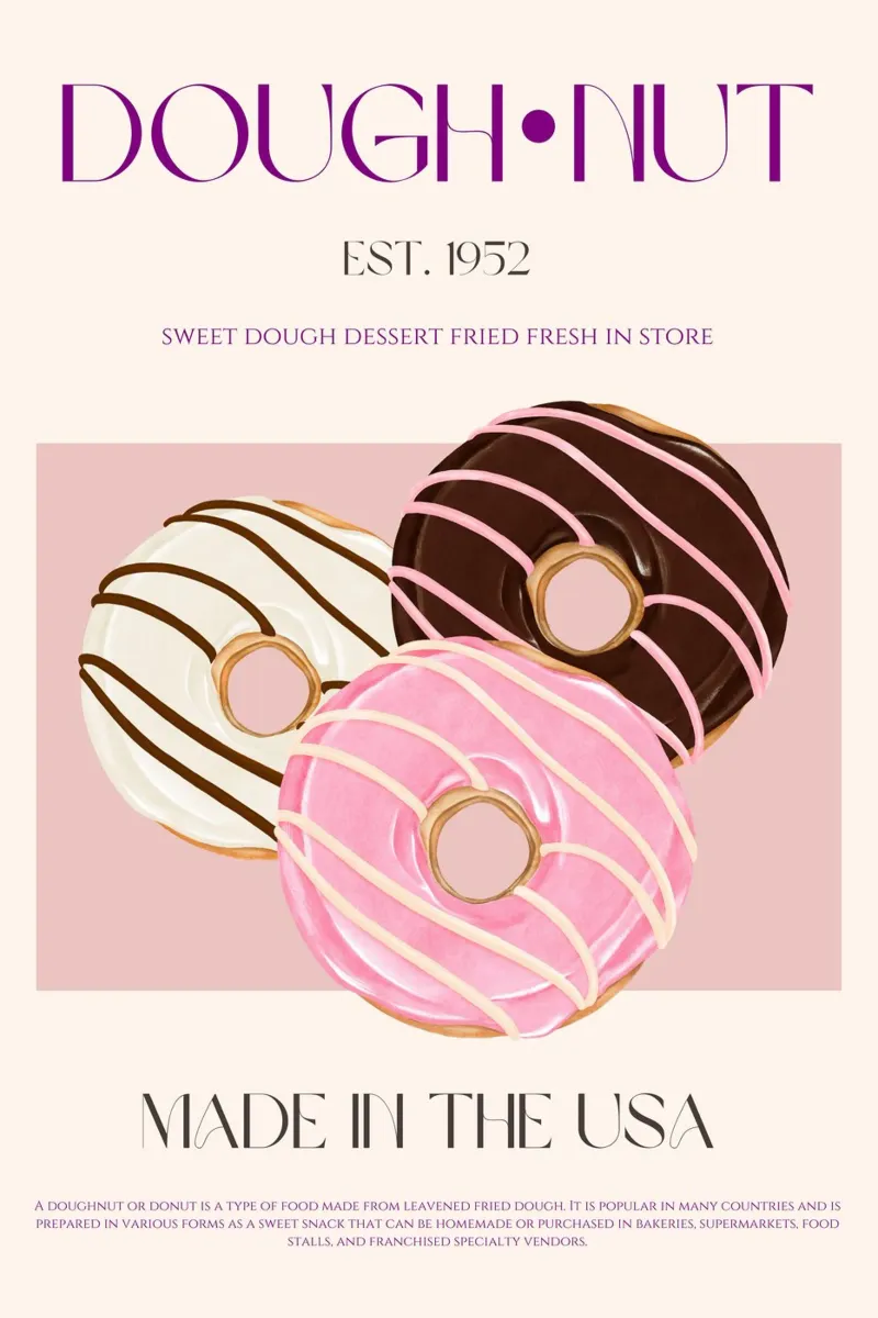 Donut print canvas met Baklijst van KOKRPrints