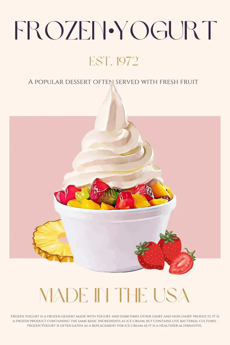 Stampa yogurt congelato poster con telaio in plastica da KOKRPrints