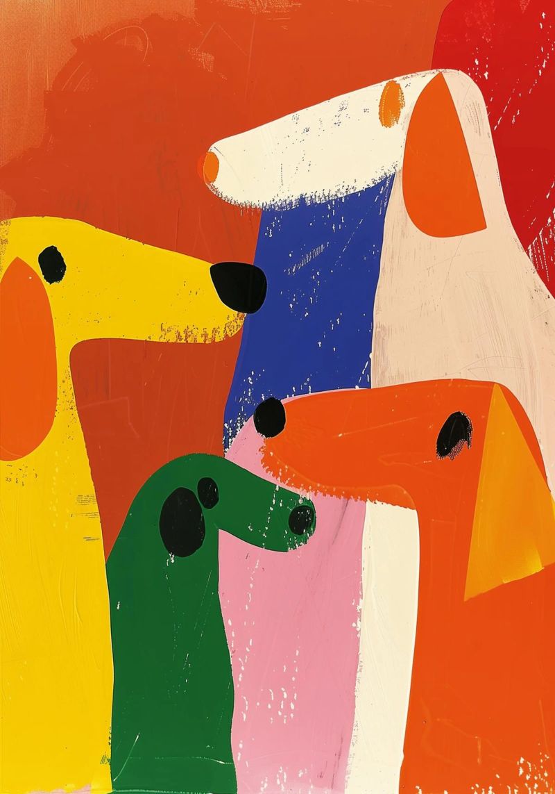 abstract art, dog, dogs, pet, colourful poster by Seitenglanz