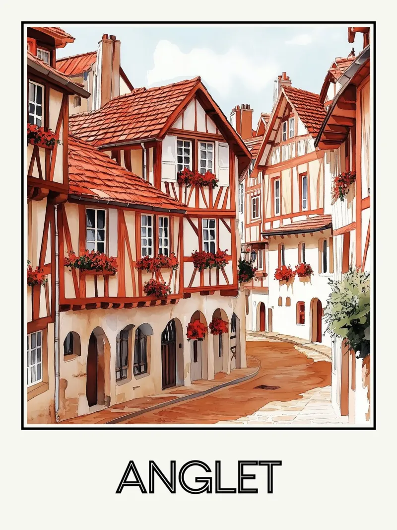 Anglet canvas met Baklijst van Frame the World