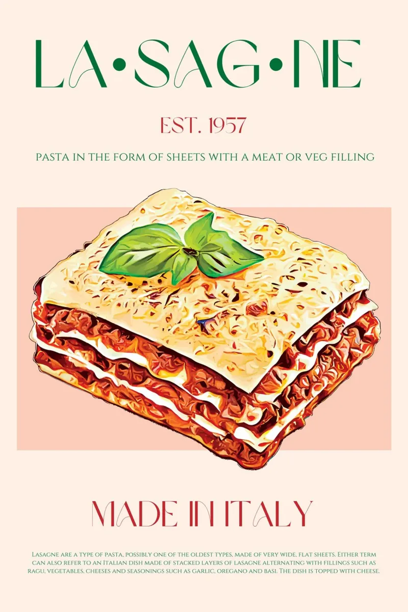 Stampa delle lasagne poster da KOKRPrints