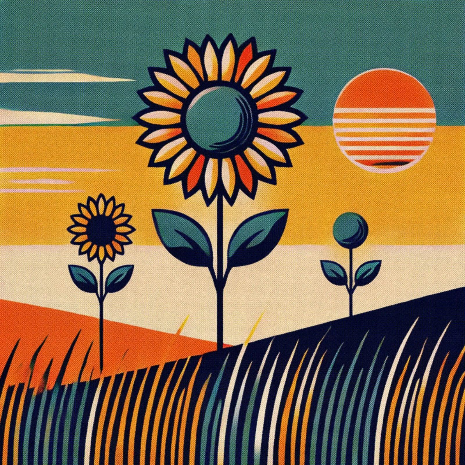 Sunflower - Vintage poster print poster by posterprints-by-nomad