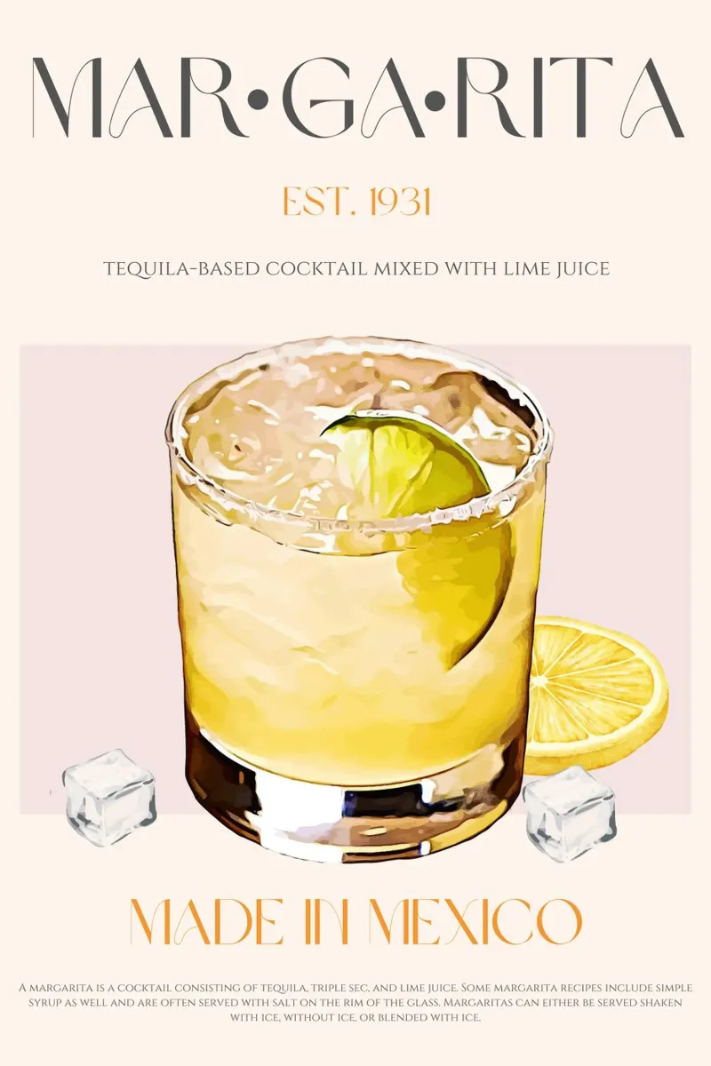 Margarita Cocktail Print canvas by KOKRPrints