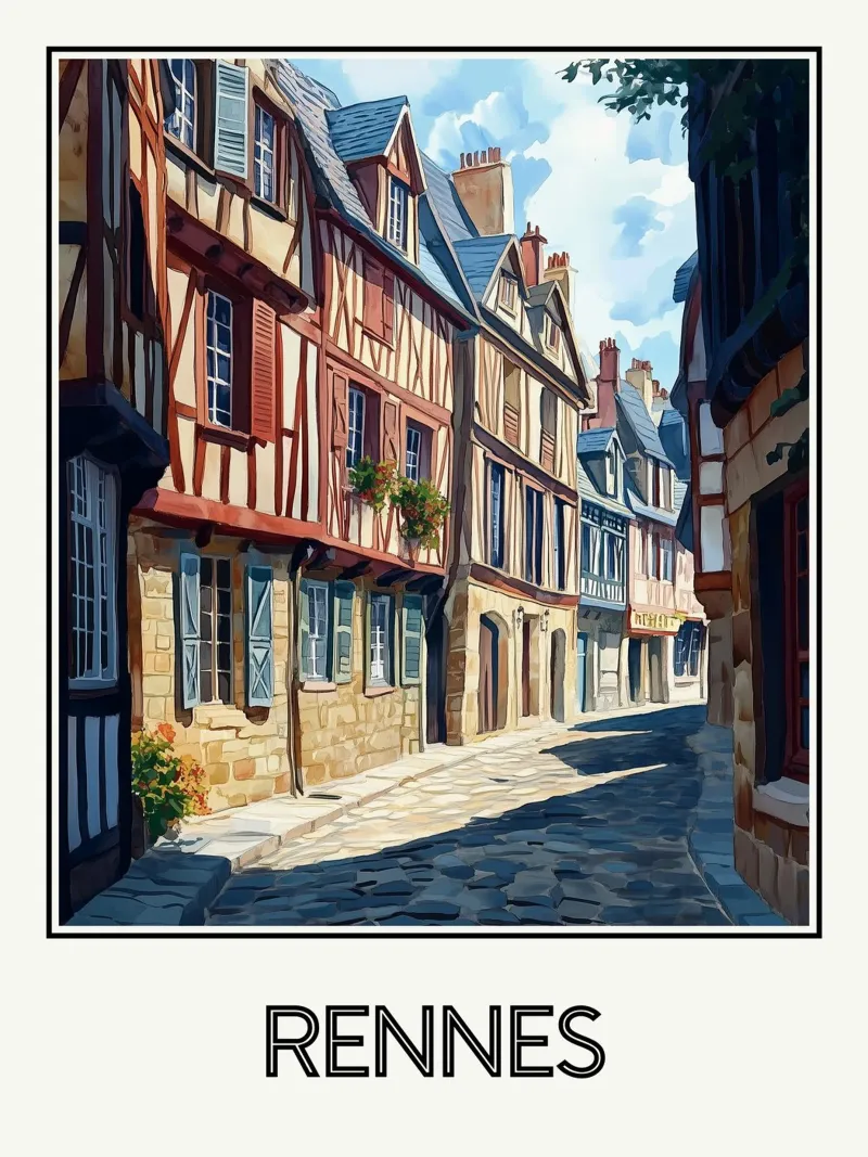 Rennes poster con telaio in plastica da Frame the World