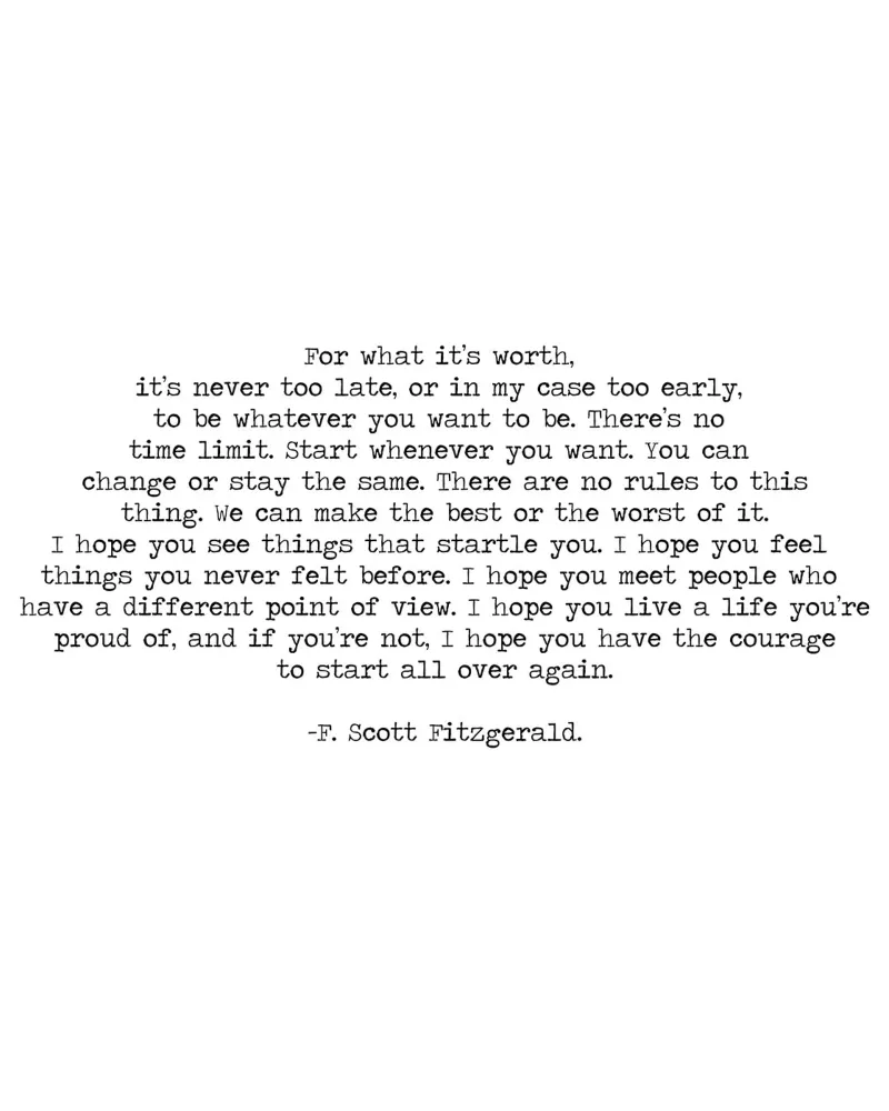 For What It's Worth Cita de F. Scott Fitzgerald metacrilato de Summer Soul Co. - Quotes