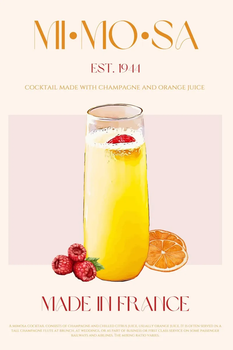 Mimosa Cocktail Print poster da KOKRPrints