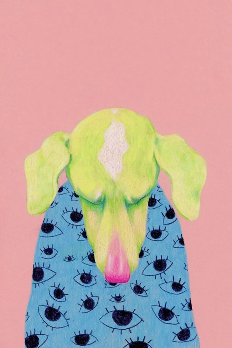 Sad Dog tela con Cornice a cassetta da Natalie Foss