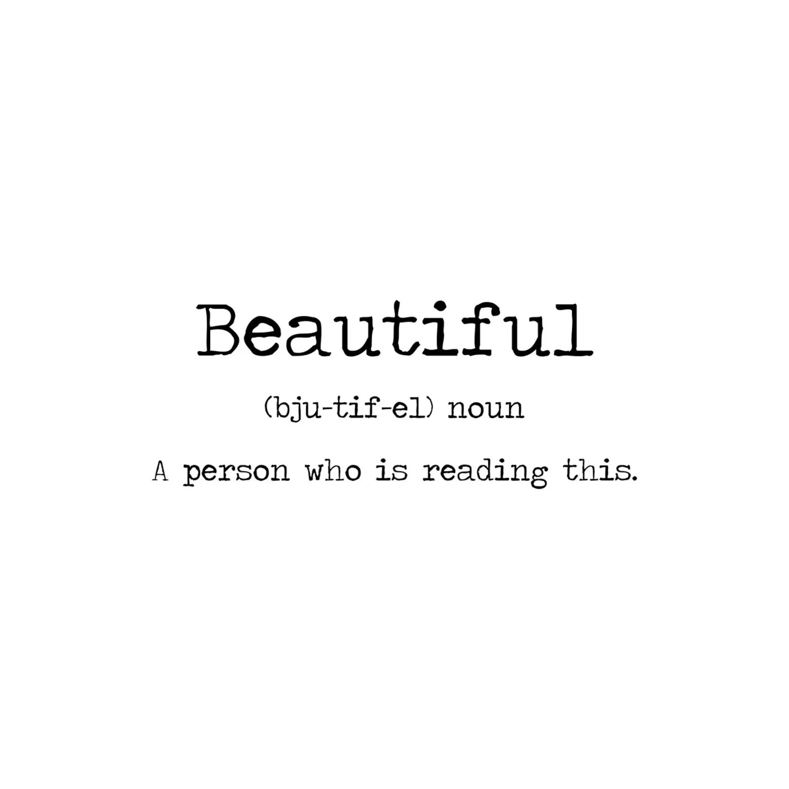 You Are Beautiful Definizione sulla tipografia della bellezza poster da Summer Soul Co. - Quotes